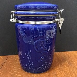 Starbucks cobalt blue canister